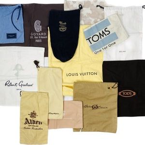 Lot of 13 shoe and handbag dust bags